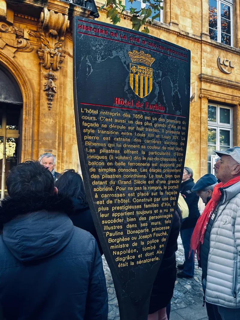 Plaque d'information, cours Mirabeau